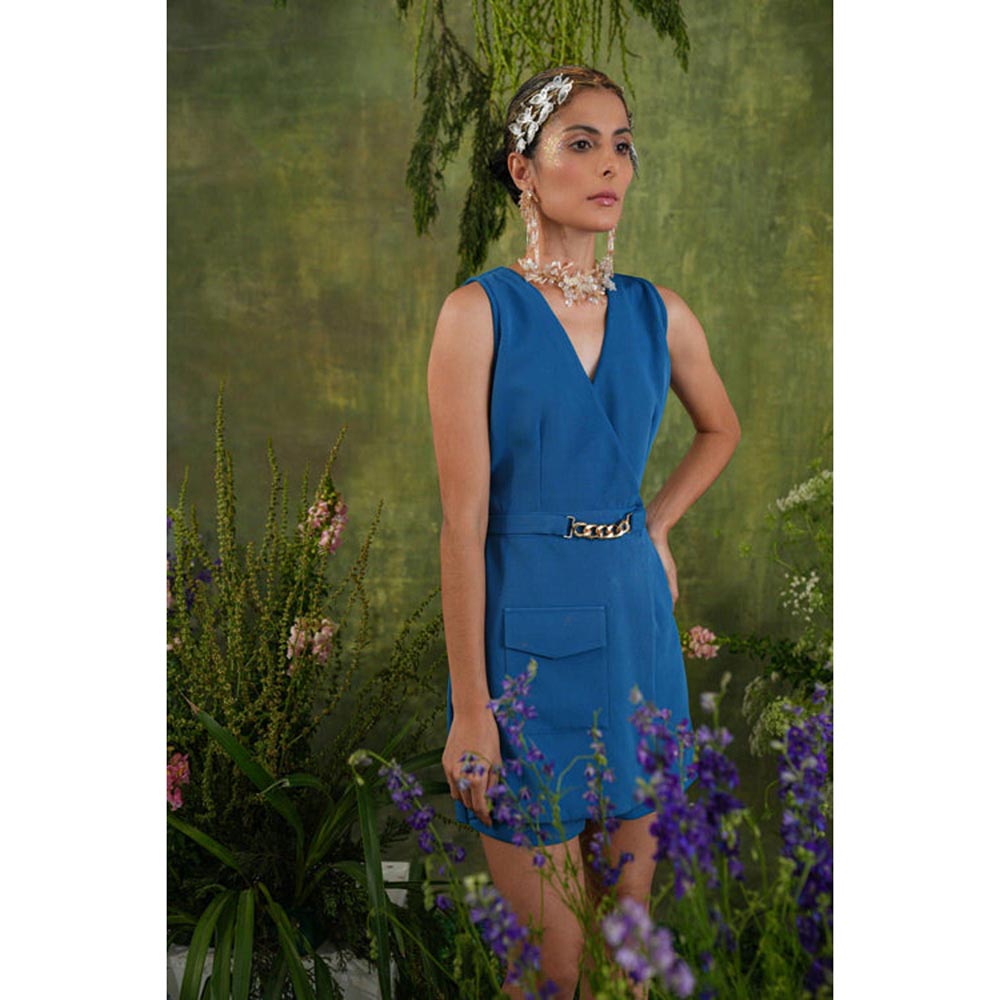 Label Iris Cobalt Blue Chain Playsuit