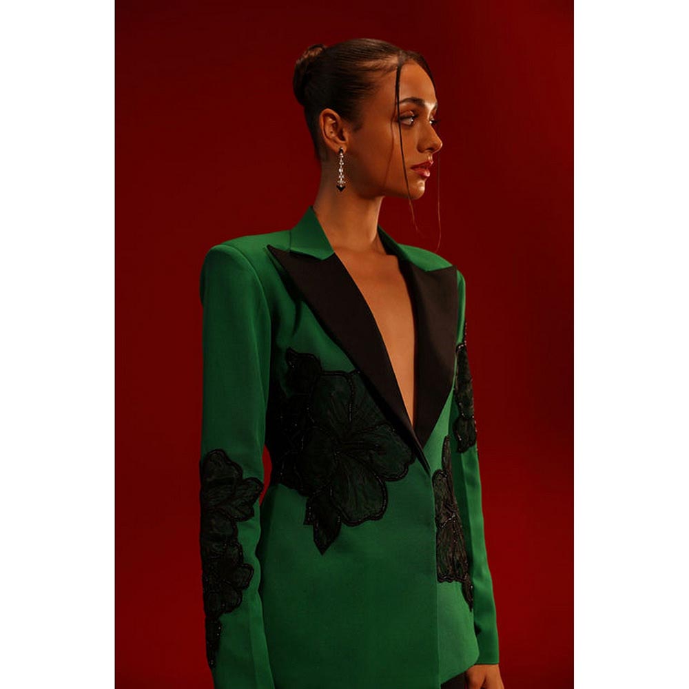 Label Iris Green Flower Blazer