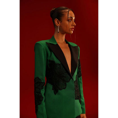 Label Iris Green Flower Blazer