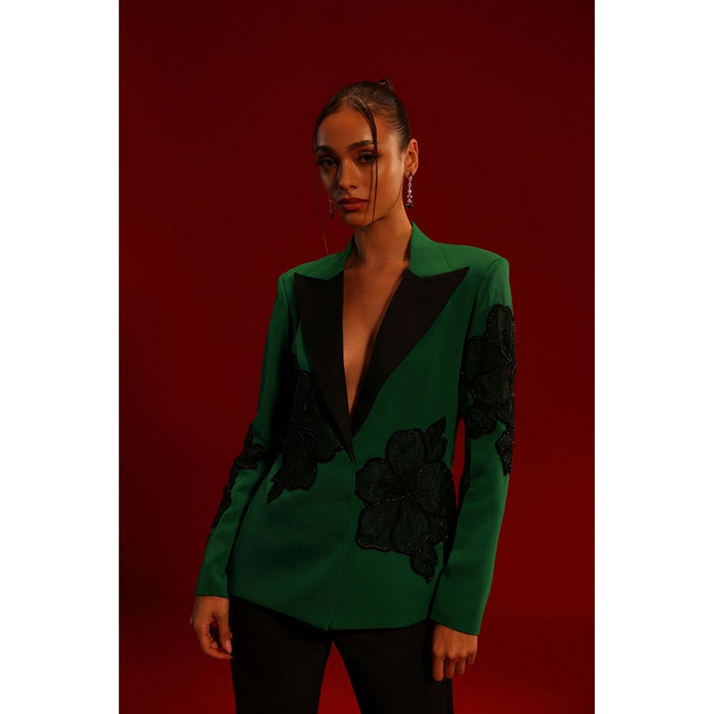 Label Iris Green Flower Blazer