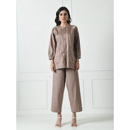 Sunanta Madaan Taupe Luxury Cotton Co-Ord (Set of 2)