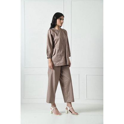 Sunanta Madaan Taupe Luxury Cotton Co-Ord (Set of 2)