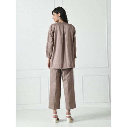 Sunanta Madaan Taupe Luxury Cotton Co-Ord (Set of 2)