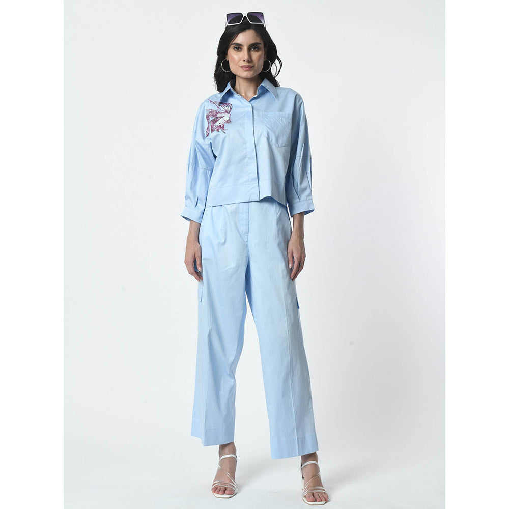 Sunanta Madaan Blue Luxury Cotton Co-Ord (Set of 2)