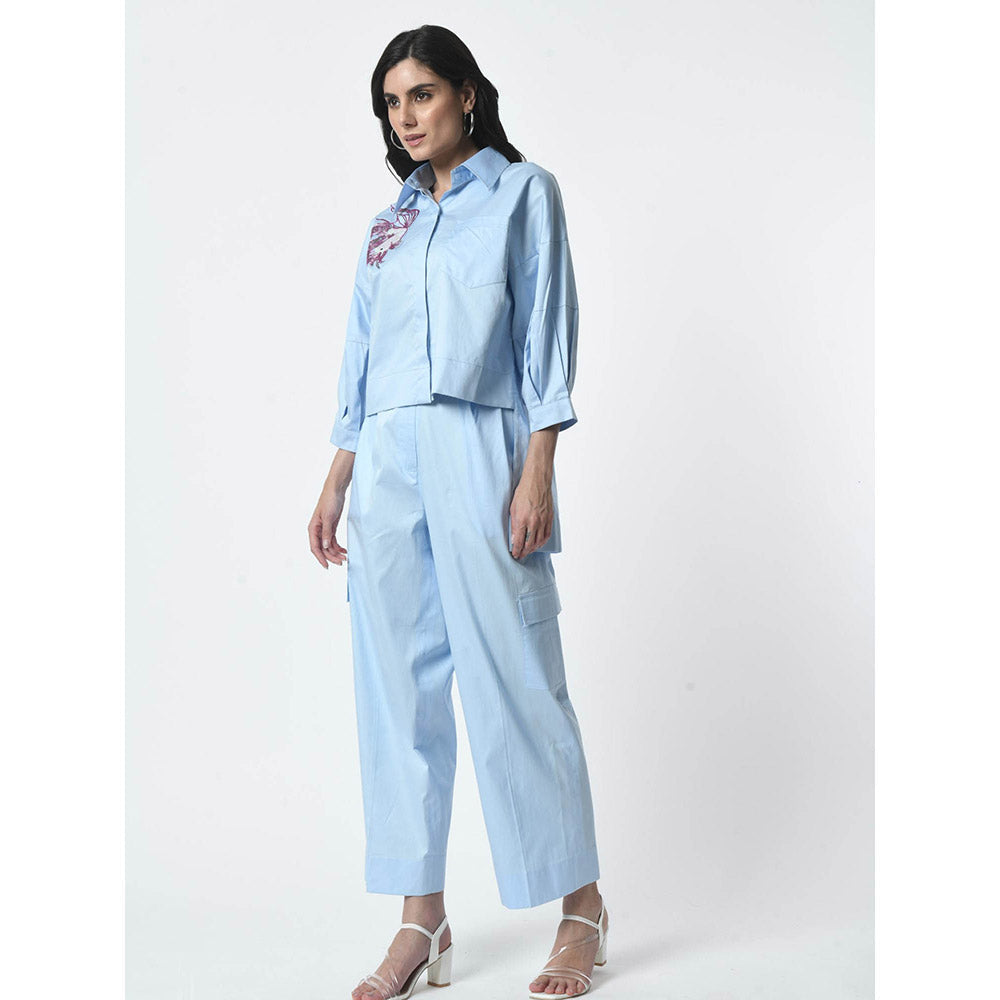 Sunanta Madaan Blue Luxury Cotton Co-Ord (Set of 2)