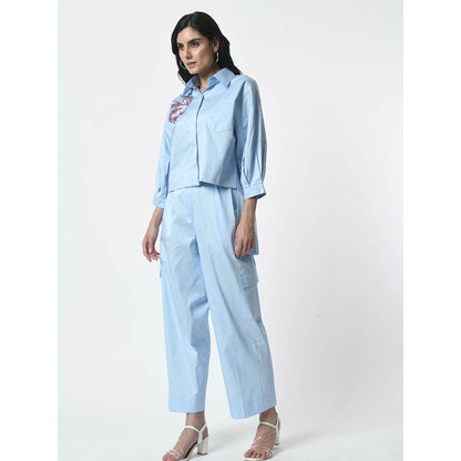 Sunanta Madaan Blue Luxury Cotton Co-Ord (Set of 2)