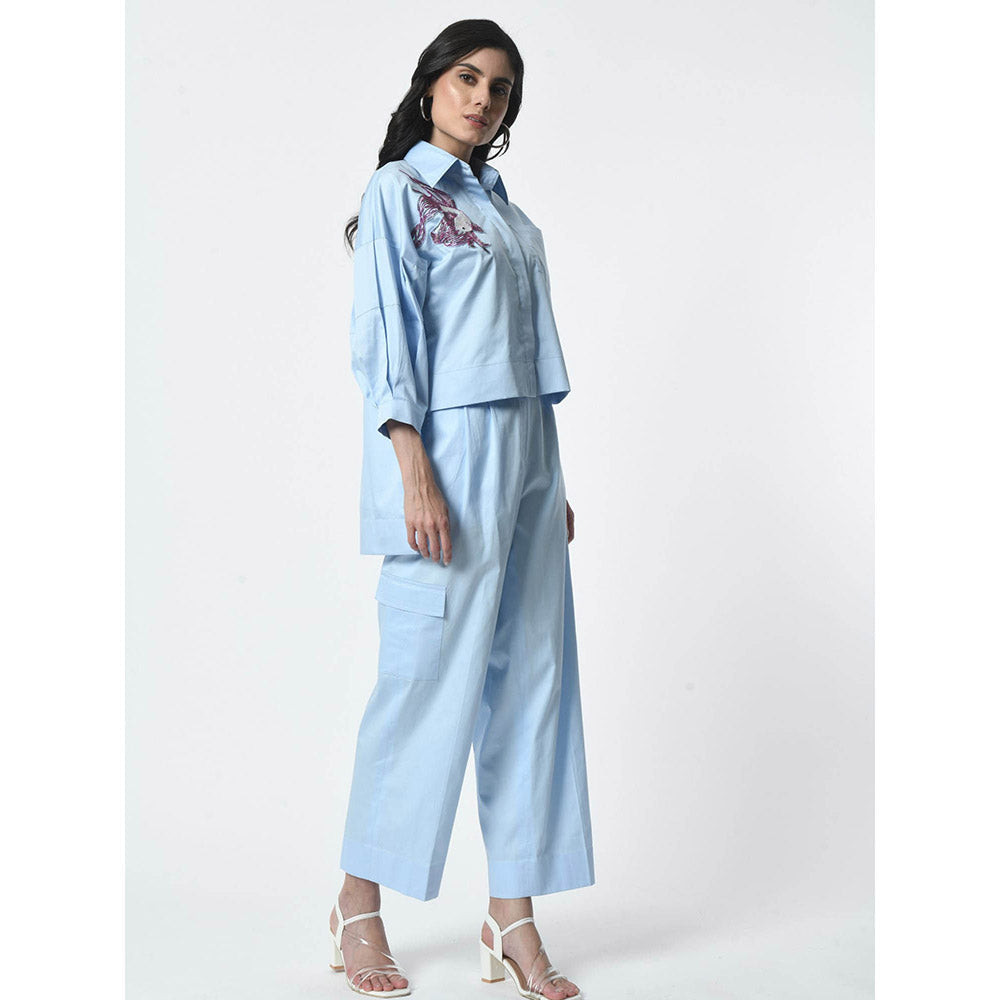 Sunanta Madaan Blue Luxury Cotton Co-Ord (Set of 2)