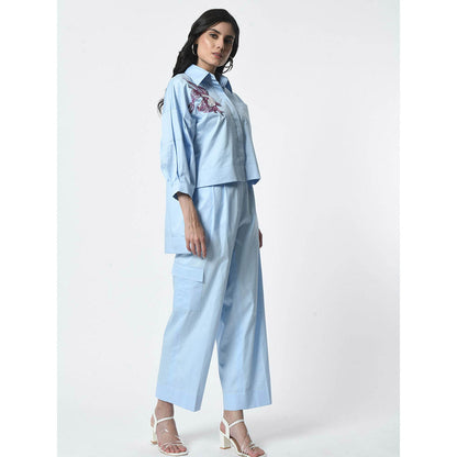 Sunanta Madaan Blue Luxury Cotton Co-Ord (Set of 2)