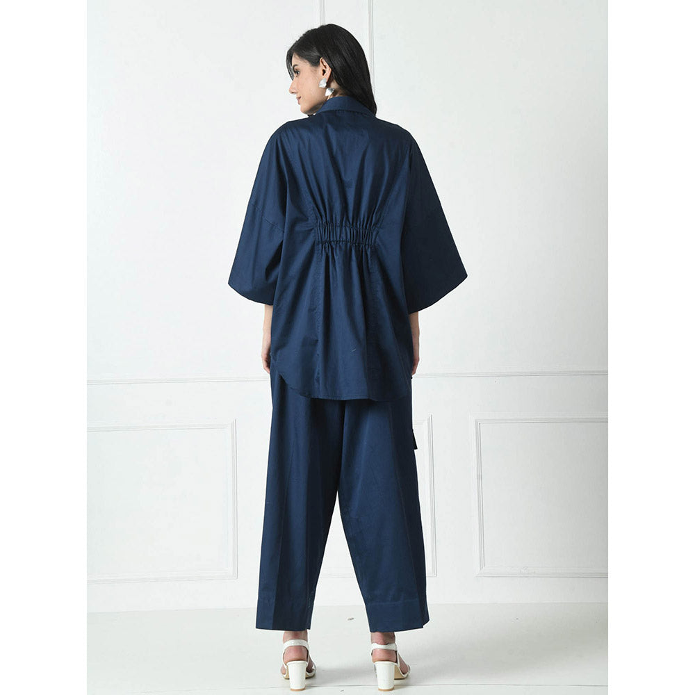 Sunanta Madaan Navy Blue Luxury Cotton Co-Ord (Set of 2)