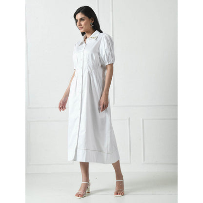 Sunanta Madaan Luxury Cotton Dress In White Colour