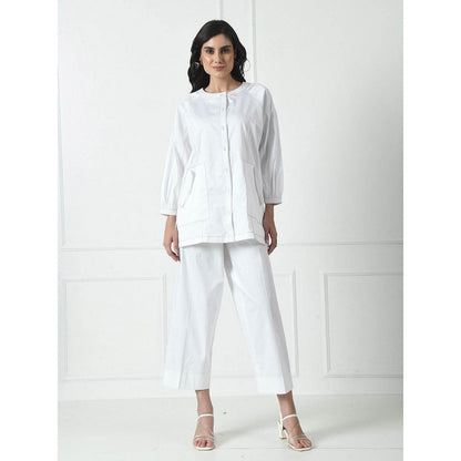 Sunanta Madaan White Premium Cotton Co-Ord (Set of 2)