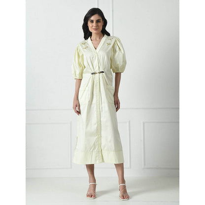 Sunanta Madaan Off White Dress with Hand Embroidery