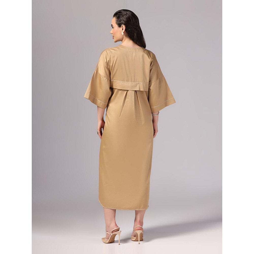 Sunanta Madaan Beige Colour Cotton Dress