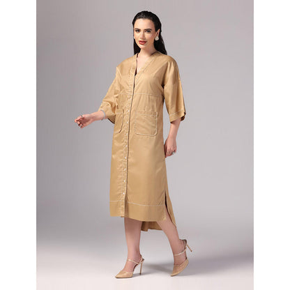 Sunanta Madaan Beige Colour Cotton Dress