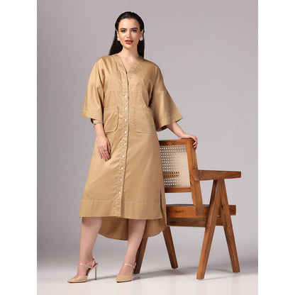Sunanta Madaan Beige Colour Cotton Dress