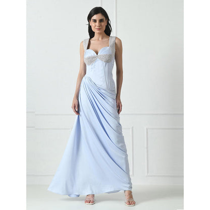 Sunanta Madaan Blue Indo Western Gown