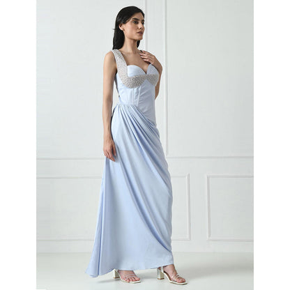 Sunanta Madaan Blue Indo Western Gown