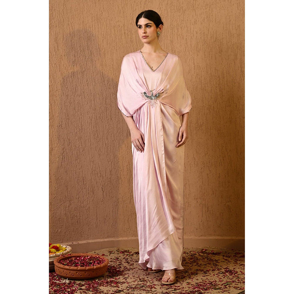 Sunanta Madaan Pink Kaftan with Draped Skirt