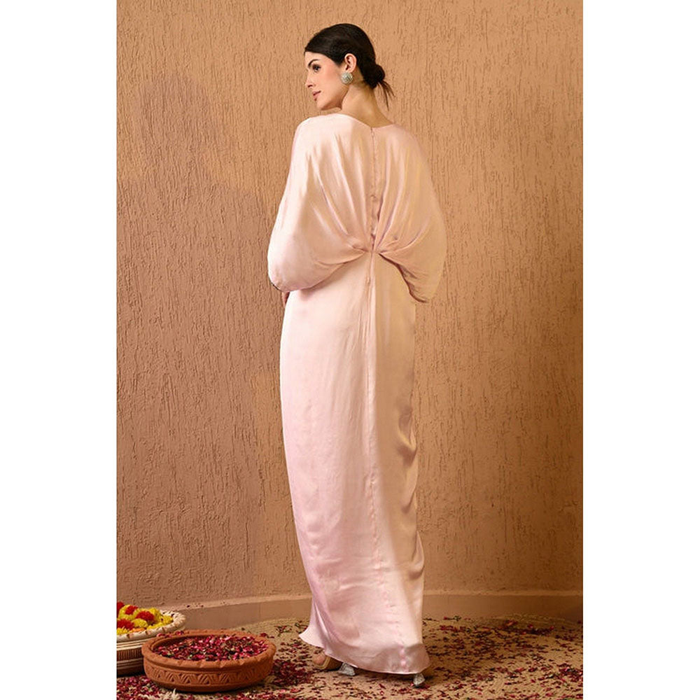 Sunanta Madaan Pink Kaftan with Draped Skirt