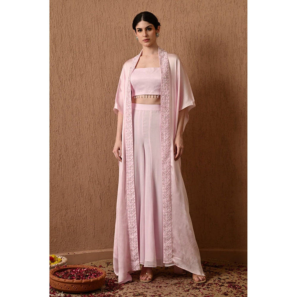 Sunanta Madaan Pink Indo Western Palazzo with Top and Cape