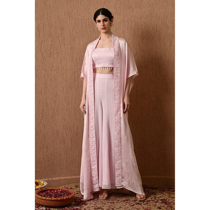 Sunanta Madaan Pink Indo Western Palazzo with Top and Cape