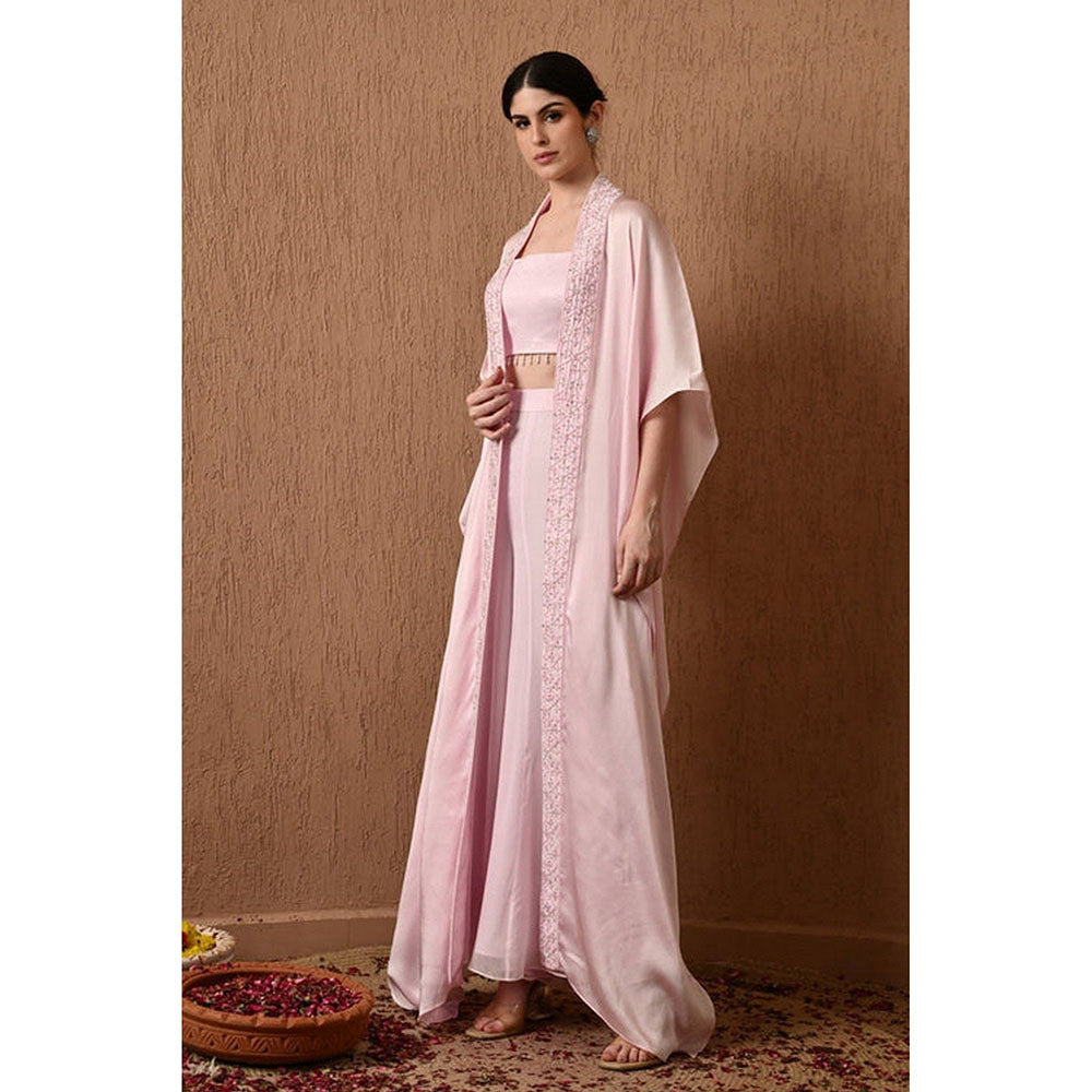 Sunanta Madaan Pink Indo Western Palazzo with Top and Cape