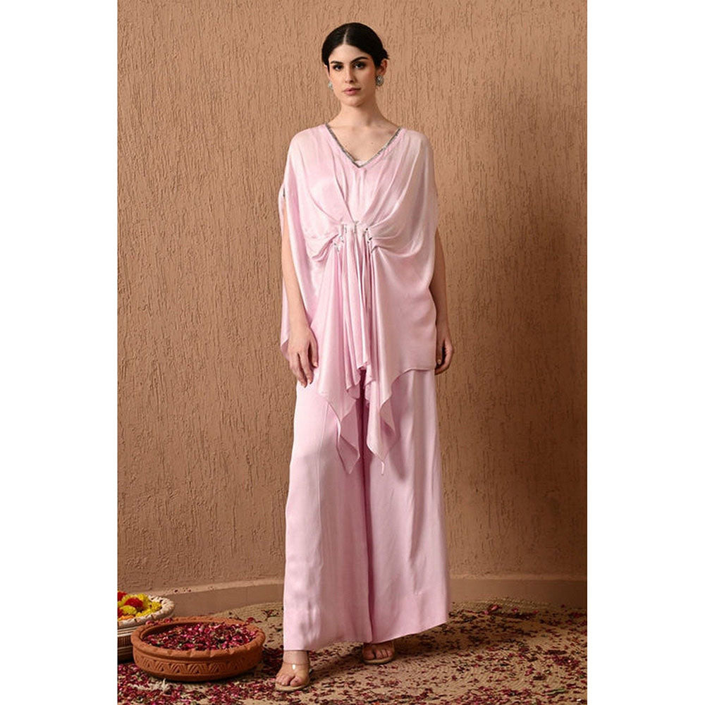 Sunanta Madaan Pink Kaftan Top with Palazzo