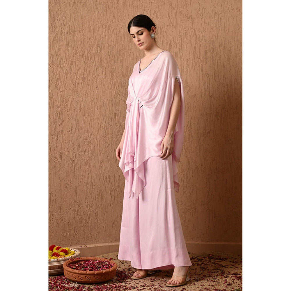 Sunanta Madaan Pink Kaftan Top with Palazzo