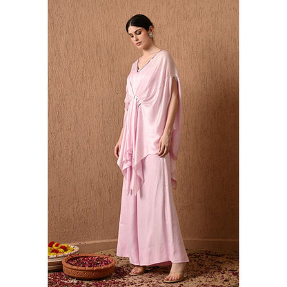Sunanta Madaan Pink Kaftan Top with Palazzo