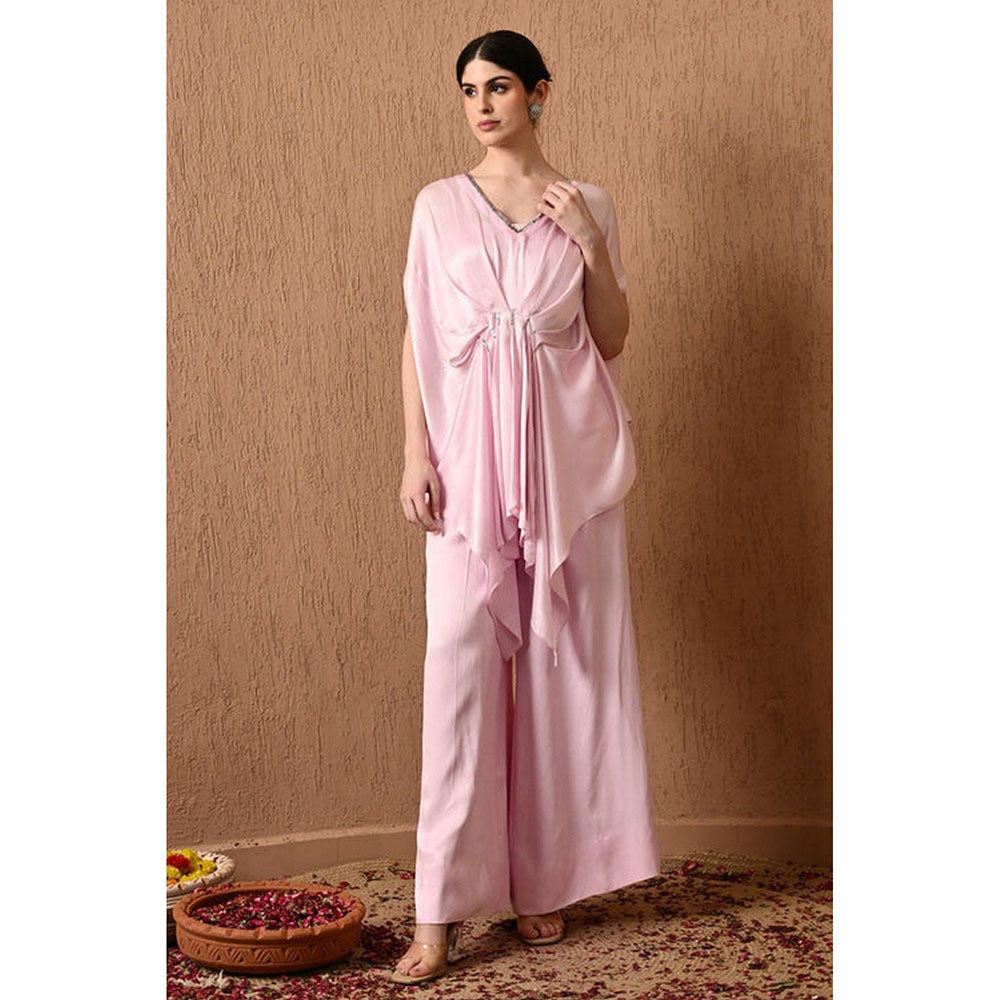 Sunanta Madaan Pink Kaftan Top with Palazzo