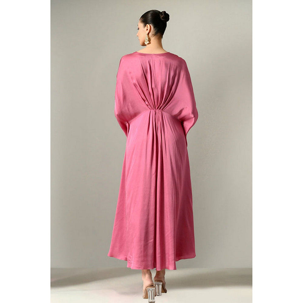 Sunanta Madaan V-Neck Hand Embroidered Sequin Detailing Kaftan Dress