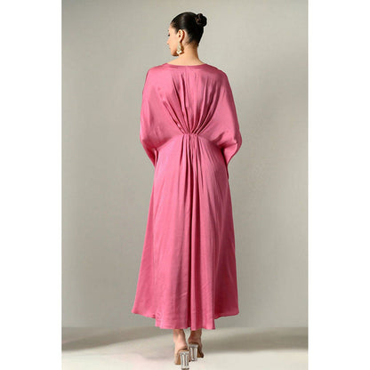 Sunanta Madaan V-Neck Hand Embroidered Sequin Detailing Kaftan Dress