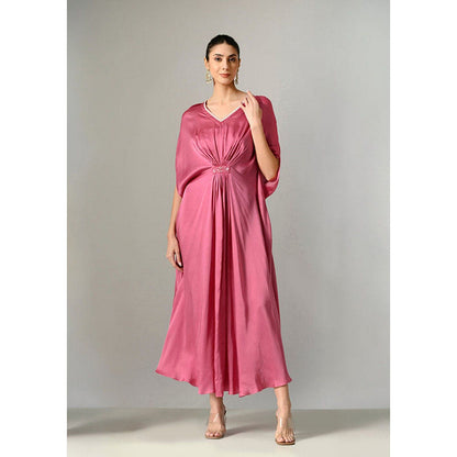 Sunanta Madaan V-Neck Hand Embroidered Sequin Detailing Kaftan Dress