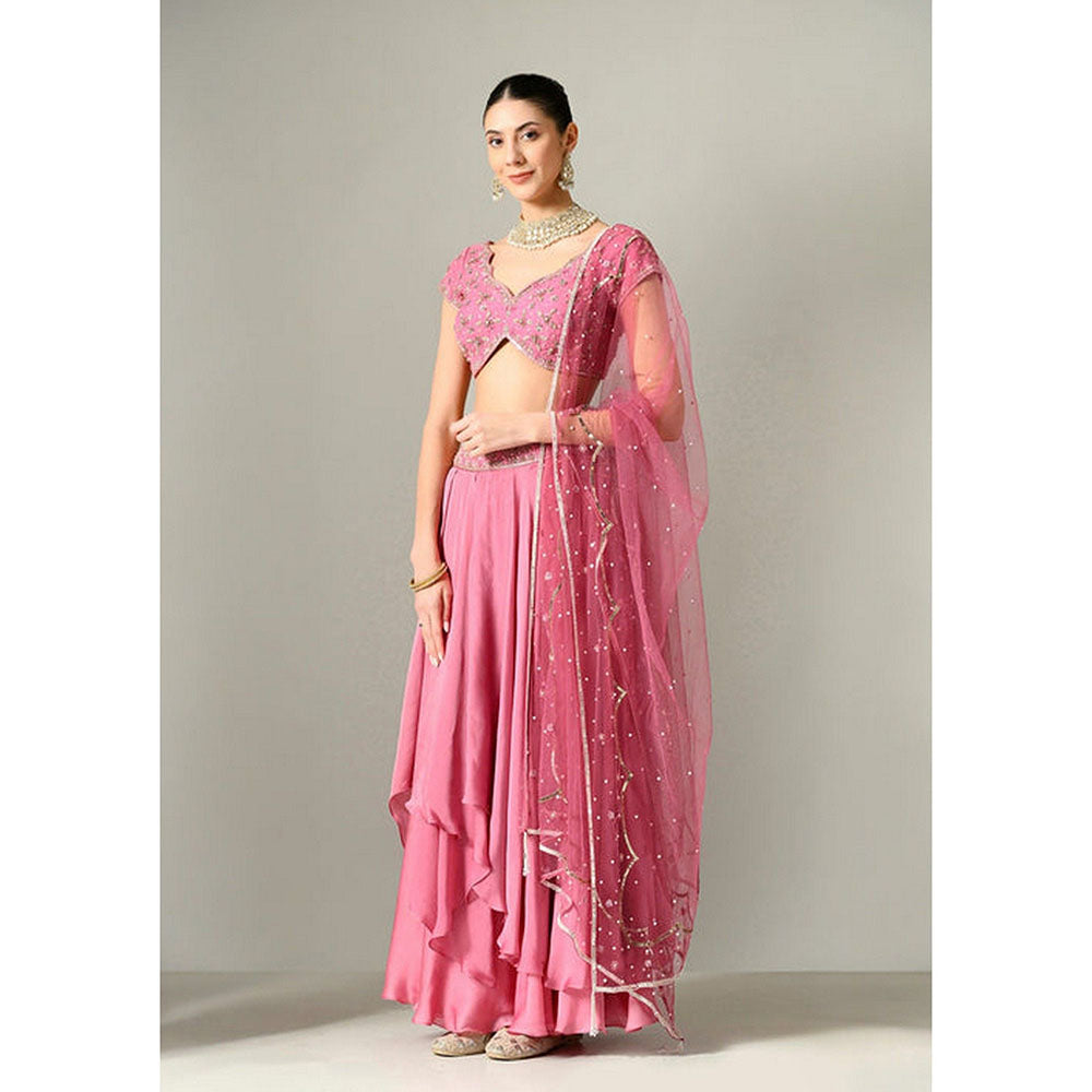 Sunanta Madaan Mauve Lehenga with Blouse and Dupatta