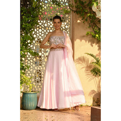 Sunanta Madaan Pink Designer Lehenga with Top and Dupatta