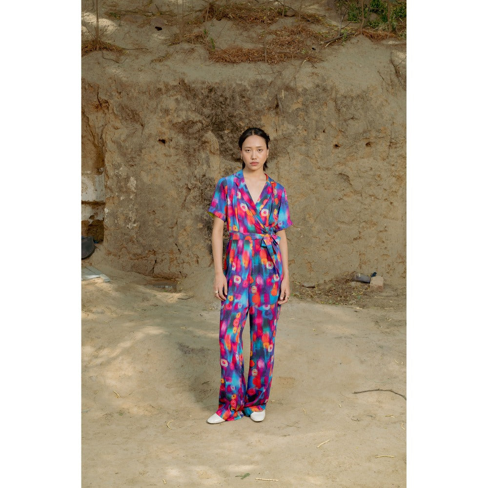 LABEL RAASA Multi-Colour Luna Jumpsuit with Belt (Set of 2)