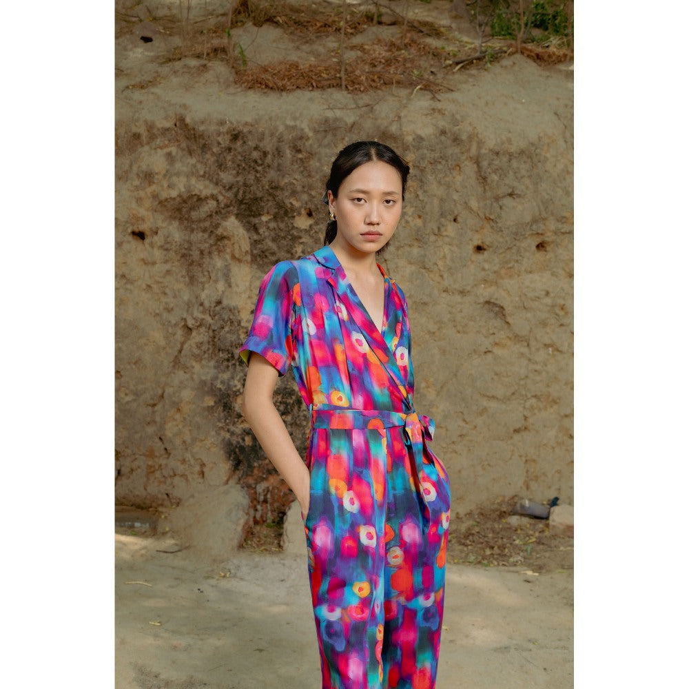 LABEL RAASA Multi-Colour Luna Jumpsuit with Belt (Set of 2)