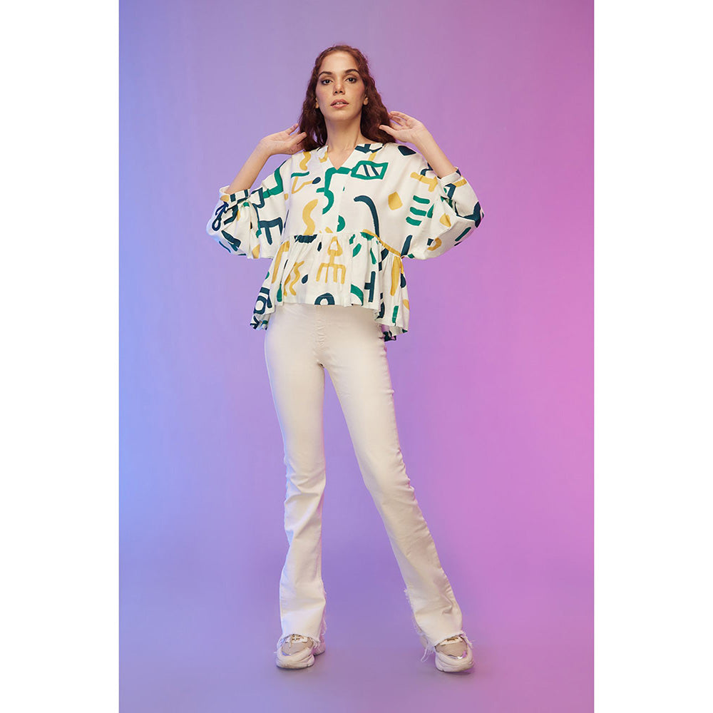 Label SOUS White Easy-going Kimono Top