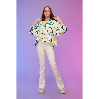 Label SOUS White Easy-going Kimono Top