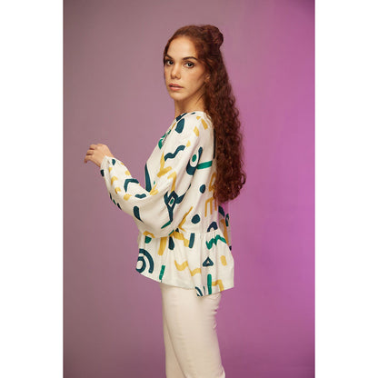 Label SOUS White Easy-going Kimono Top