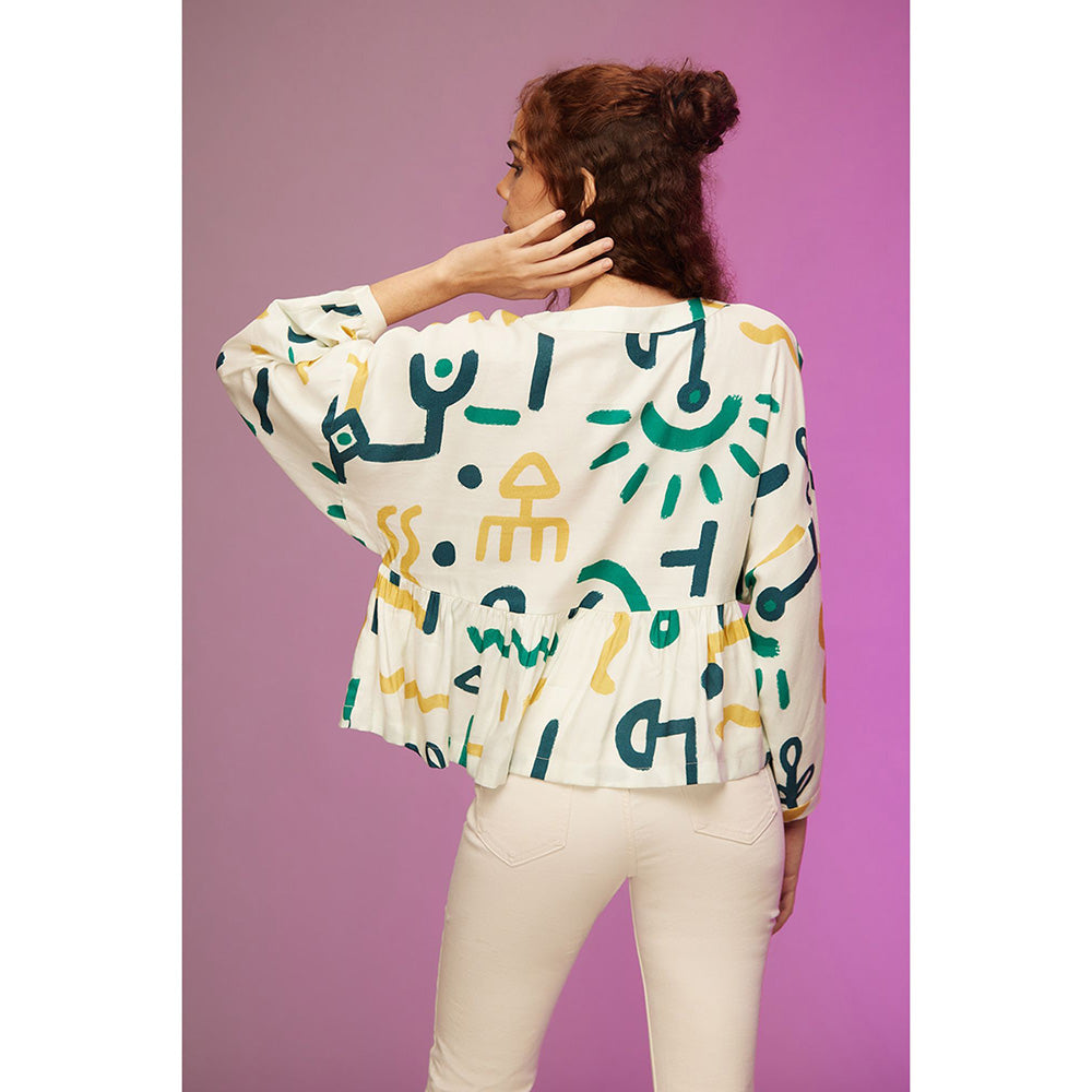 Label SOUS White Easy-going Kimono Top