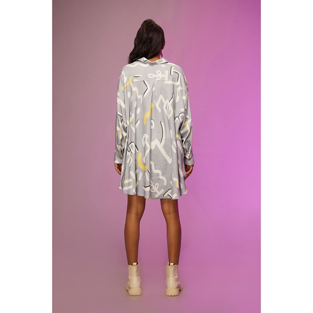 Label SOUS Grey Snazzy High-Low Shirt