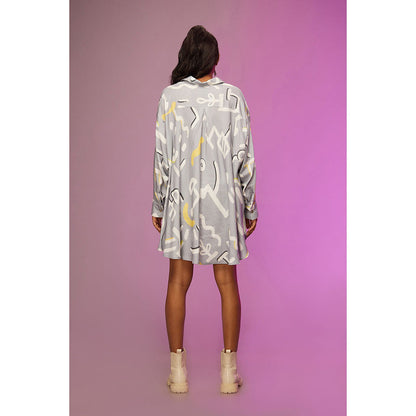 Label SOUS Grey Snazzy High-Low Shirt