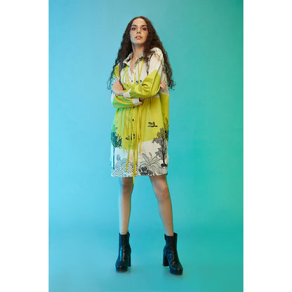 Label SOUS Green Interlaced Travel Dress