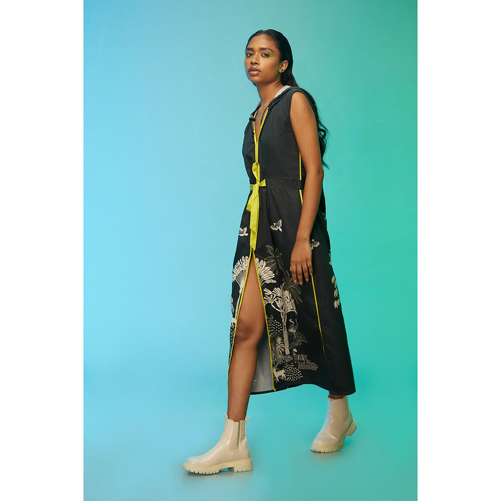 Label SOUS Black Urban Hoodie Dress