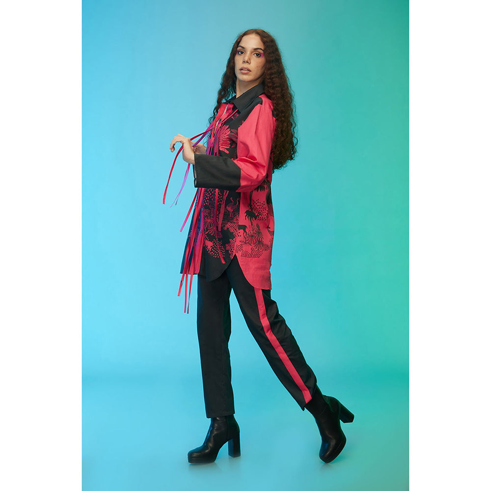 Label SOUS Black Interlaced Casual Co-Ord (Set of 2)