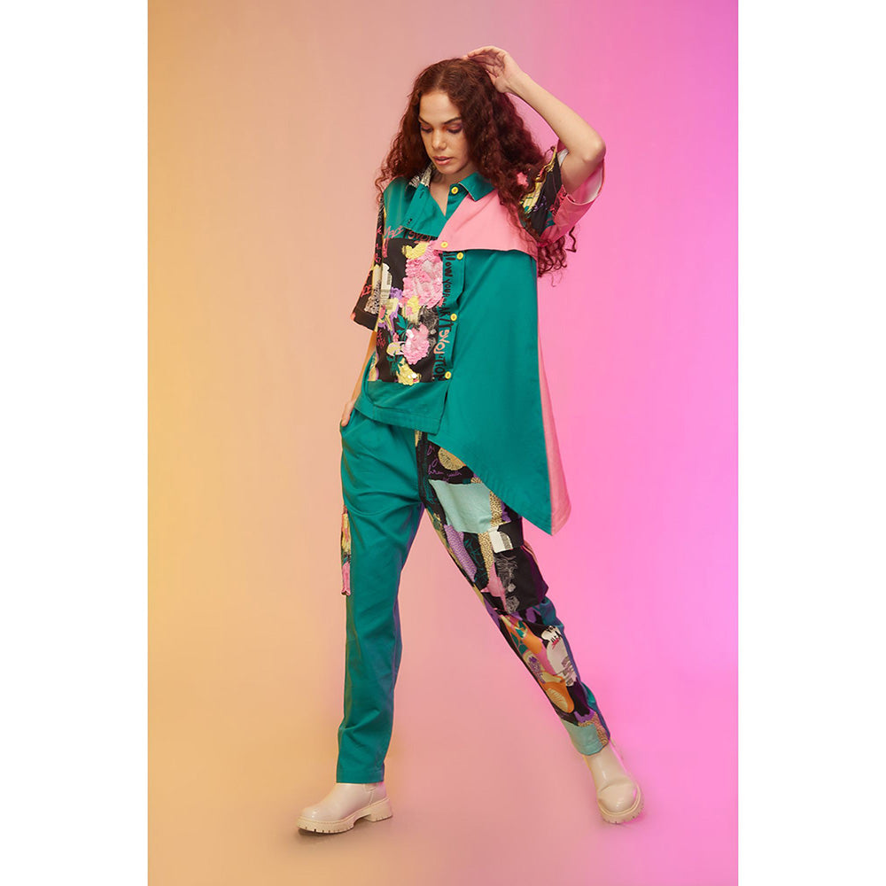 Label SOUS Green Cityscape Co-Ord (Set of 2)