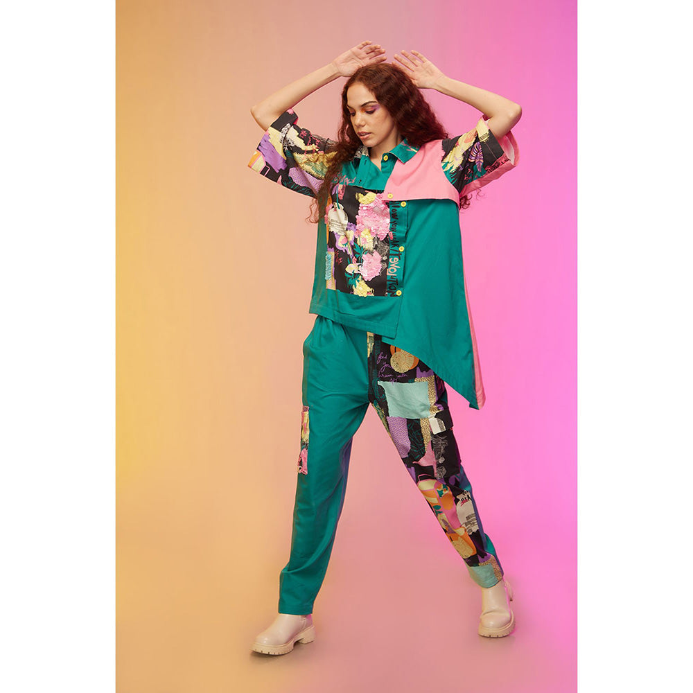 Label SOUS Green Cityscape Co-Ord (Set of 2)