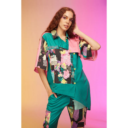 Label SOUS Green Cityscape Co-Ord (Set of 2)