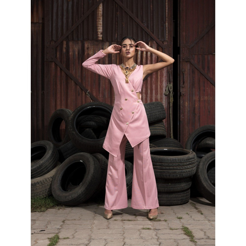 Label Suravika S Pink Eye Spy Co-Ord (Set of 2)